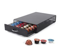SYSYLY Cassetto Porta Cialde Compatibile con Lavazza Mio/Vertuo/Caffitaly. | Porta Capsule Caffè per 40 Capsules,Organizer per Capsule di Caffè,Cassetto per Capsule Supporto di Metallo.Nero.
