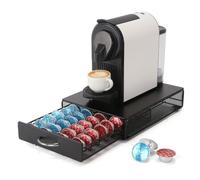 SYSYLY Cassetto Porta Cialde e Capsule Compatibile con BialettiCapsules. | Organizer per Cassetti in Metallo,Porta Capsule Caffè per 36 Capsules, 32x23,5x7 cm,Portacapsule Salvaspazio,Nero.