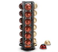 SYSYLY Porta Capsule per Caffè Compatibile Con Capsule Vertuoline,Supporte Cialde per 28 Cialdes,Girevole a 360° e Antiscivolo, Colore Nero.