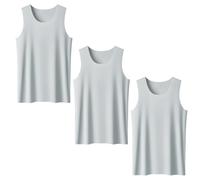 SYT-MD 3 Pack Women's Tank Tops Loose Fit Summer Casual Sleeveless Tee Men's Vest Basic Undershirt(Grey,XXL)