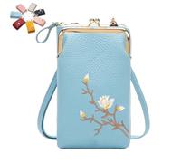 SYT-MD Shamfreshen Women Sling Cross-Body Wallet, Multiple Compartments Phone Wallet with Adjustable Shoulder Rope(Blue)