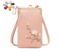 SYT-MD Shamfreshen Women Sling Cross-Body Wallet, Multiple Compartments Phone Wallet with Adjustable Shoulder Rope(Light Pink)