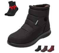 SYT-MD Women's Cozy Winter Waterproof Anti-Slip Orthopedic Boots, Women's Warm Winter Boots, Fur Lined Ankle Boots(Black,39 EU)