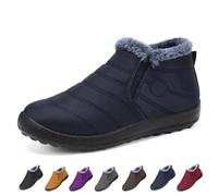 SYT-MD Women's Waterproof Orthopedic Warm Boots, Winter Snow Boots, Lightweight Slip On Walking Shoes(Navy Blue,43 EU)