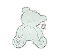 Sytaun Fustellatrice, Stencil per Metallo Artigianale, Fustelle per Taglio in Metallo con Orso Seduto Fai da Te Scrapbooking Paper Cards Album Photo Stencil Argento