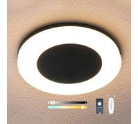 Sytmhoe Plafoniere Da Esterno a Parete Dimmerabile Con Telecomando APP 18W 2700-6500K CCT Modificabile, Alluminio IP65 Luce Da Soffitto Moderne Per Bagno, Appliques Da Esterni Balcone Porta d'Ingresso