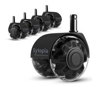 Sytopia Sedia da ufficio con ruote da 10 mm x 22 mm, set di 5 ruote per sedie da ufficio 1KEA, ruote per sedie da ufficio, ruote per ruote, colore nero