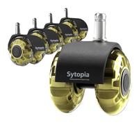 Sytopia Sedia da ufficio, ruote da 11 mm x 22 mm, set da 5 ruote per sedie da ufficio, super silenziose e morbide per pavimenti duri, parquet, moquette, laminato, non sono necessari tappetini di