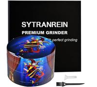 Sytranrein Macina erbe aromatiche, Ø 63 mm, 4 pezzi, con raccoglitore per polline, macina in metallo per erbe secche e spezie, design clown (blu)