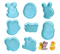 SYTTNUM 8pcs Formine per Biscotti Pasqua,Tagliabiscotti di Pasqua, Stampi Biscotti Pasqua,Decorazioni Pasquali 3D Stampini per Biscotti