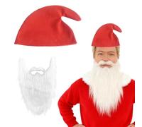 SYTTNUM Barba Di Babbo Natale Con Cappelli Di Christmas,Cappello Da Gnomo,Cappelli Di Natale Per Adulti e Bambini,Divertente Cappello Accessorio Costumi Per Festa Cosplay Carnevale Cosplay Costume