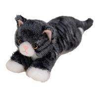 SYTTNUM Carino Gatto di Peluche, Peluche Simulazione del Gatto, Cuscini Decorativi Realistici a Forma di Animali, Regali di Compleanno per Adulti (gray)