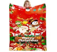 SYTTNUM Coperte di Natale, Coperta Natalizia con Pupazzo di Neve, Coperta Regalo di Natale, Arredamento Creativo per la Camera da Letto con Divano Letto, Regali di Capodanno Originali - 150 * 100cm
