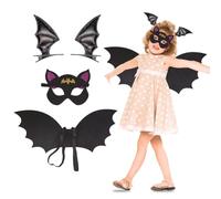 SYTTNUM Halloween Costume da Pipistrello, Halloween Bat Costume, Maschera, clip per capelli, Vampiro, Cosplay Feste Piccolo Bambino