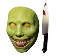 SYTTNUM Masque d'Horrore d'Halloween, Halloween Maschera Sorridente Demone, Maschera Horror Halloween, Adatto per il Make-up Party Carnevale Rave Party Costume Cosplay