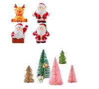 SYTTNUM Mini Kit Ornamenti in Miniatura di Natale,Personaggi Natalizi,Decorazioni Natalizie in Miniatura per La Casa, Miniature Natalizie Statuette in Stile di Natalizio Albero Babbo Natale (19pcs)