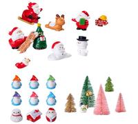 SYTTNUM Mini Kit Ornamenti in Miniatura di Natale,Personaggi Natalizi,Decorazioni Natalizie in Miniatura per La Casa, Miniature Natalizie Statuette in Stile di Natalizio Albero Babbo Natale (27pcs)
