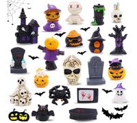 SYTTNUM Ornamenti Miniatura di Halloween, Miniatura Halloween in Resina,Horror Scene Prop Set, Ornamenti Micro Paesaggio -20pcs