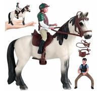SYTTNUM Realistico Cavallo Figure, Figurine Animale Cavallo, Cavallo Figurine Modelli, Giocattoli Animali Adatti per il Gioco dei Bambini, Decorazioni Desktop, Regali di Compleanno