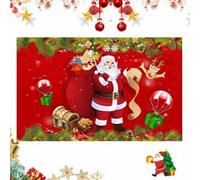 SYTTNUM Tappeti da Cucina Merry Christmas,Zerbino Natalizio,Tappetino con Babbo Antiscivolo Natale,Assorbente e Antimacchia,Decorazioni Natalizie,100 * 100 cm