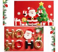 SYTTNUM Tappetino Antiscivolo Festa di Natale, Set di Tappetini Natalizi, Decorazioni Natalizie per Tappeti, Adatto per la Decorazione Interna ed Esterna di Bagni e Camere da Letto - 2PCS(40 * 60CM)