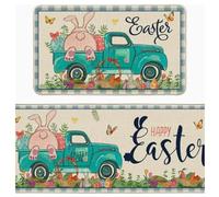 SYTTNUM Tappeto Pasquale Per Interni Ed Esterni,Tappeto Pasquale,Tappetino Per Bagno Antiscivolo, Tappetini Da Cucina Assorbente,Elementi Decorativi Creativi,2pcs (white2)