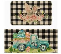 SYTTNUM Tappeto Pasquale Per Interni Ed Esterni,Tappeto Pasquale,Tappetino Per Bagno Antiscivolo, Tappetini Da Cucina Assorbente,Elementi Decorativi Creativi,2pcs (black)