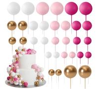 SYTTNUM Torta Cupcake Palline，Palla Cake Topper，Farfalle Decorative Torta, Decorazione Della Torta a Forma di Farfalla, Adatto per Compleanni, Matrimoni, Feste, Torte, Bambini e Adulti