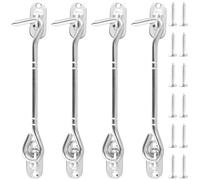 SYUTBOU 4 ganci tempesta con occhiello, 15 cm, acciaio inox, ganci per cabina, finestra, porta, giardino, recinzione