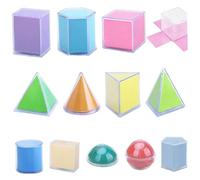 Syutokul 12 Pezzi/Set Forme 3D per l'insegnamento, Forme Geometriche in plastica Rimovibili, Blocchi di Modelli educativi Multicolori