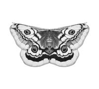 Syutokul Costume da ala di farfalla per bambina e maschera, nero/bianco | Ala in chiffon leggero, stampa accattivante di falene, set completo per cosplay, ideale per feste, travestimenti per ragazze