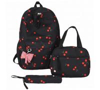 Syutokul Set zaino Dreamy Bow, tasche pronte per il pasto Cherry C | Fiocco, comodi elementi essenziali per tutti i giorni, tasche pronte per i pasti, ragazze da sogno