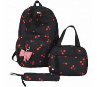 Syutokul Simpatico set di zaini con fiocco, tasche pronte per il pasto Cherry C Comode tasche pronte per il pasto con fiocco da sogno essenziali per tutti i giorni