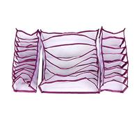 SYUULCOI 3 pezzi/set scatola portaoggetti pieghevole per biancheria intima con scomparti, calzini, reggiseno, organizer, divisori per cassetti (Viola)