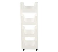 SYUULCOI Carrello Portaoggetti Universale con Ruote, Ruote Bloccabili a 360 Gradi, Organizer di Grande Capacità con Lati Alti, Scaffale Mobile Robusto e Durevole per (Bianca)