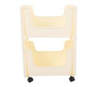 SYUULCOI Carrello Portaoggetti Universale con Ruote, Ruote Bloccabili a 360 Gradi, Organizer di Grande Capacità con Lati Alti, Scaffale Mobile Robusto e Durevole per (Beige)