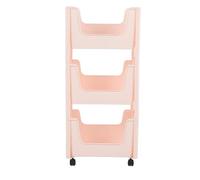 SYUULCOI Carrello Portaoggetti Universale con Ruote, Ruote Bloccabili a 360 Gradi, Organizer di Grande Capacità con Lati Alti, Scaffale Mobile Robusto e Durevole per (Rosa)