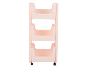 SYUULCOI Carrello Portaoggetti Universale con Ruote, Ruote Bloccabili a 360 Gradi, Organizer di Grande Capacità con Lati Alti, Scaffale Mobile Robusto e Durevole per (Rosa)