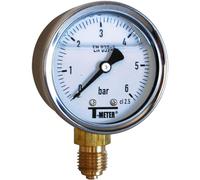 Syveco 1612010 Serie 1612 - Cassa in acciaio inossidabile, indicatore di pressione, per bagno, radiale, 1/4" BSP, diametro 50 mm, 0/60 bar