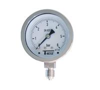 Syveco 1616005 Serie 1616 Tutti Manometro in acciaio inox, secco, radiale, 1/4 pollici BSP, diametro 63, 0/6 Bar