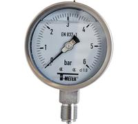 Syveco 1618008 Serie 1618 - Misuratore di pressione in acciaio INOX, per vasca da bagno, radiale, 1/2" BSP, 100 diametro, 0/25 bar