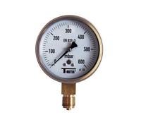 Syveco 1635004 Serie 1635 Capsule in acciaio inox indicatore di pressione per gas a secco, radiale, 1/2" BSP, diametro 100 mm, 0/400 Bar