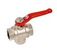 Syveco 535005 Serie 535 Valvola a sfera in ottone, PN25, serie 3 vie, 3 posizioni, luce a forma di T, 3/4" BSP