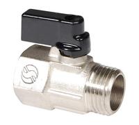 Syveco 674004 Serie 674 Mini valvola a sfera in ottone, PN16, manico nero, 1/2" BSP MF