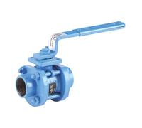 Syveco 712007 Serie 712 - Set di 3 rubinetti a sfera PN100, piastra ISO, protezione antincendio, aquila, manico in acciaio, 1" 1/4 BSP
