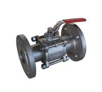 Syveco 731020 Serie 731 - Rubinetto a sfera, flangia, 3 pezzi, PN40, manico piatto in acciaio inox, colore rosso, scala iniziale, M20 PN40