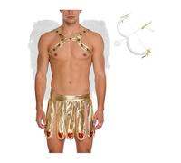 Sywiyi Costume da uomo con scritta in lingua tedesca "Dio dell'Amore", per cosplay, con ali e freccia e arco, colore oro, L
