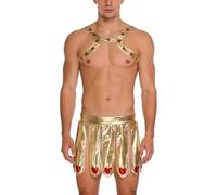 Sywiyi Costume da uomo con scritta in lingua tedesca "Dio dell'amore", per cosplay, per cosplay e vestito, con fessura, colore oro, M