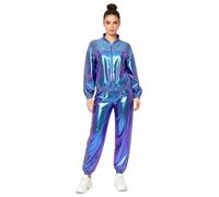 Sywiyi Donna Outfit Danza Jazz Divisa Sportiva Sweatsuit Set Tuta Anni ' ' | Set Top Maniche Lunghe E Pantaloni Ampi,Per La Festa Carnevale Halloween,Costumi Per Donne,Party,Appuntamento,Natale