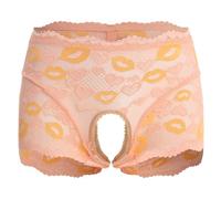 Sywiyi Slip da donna trasparente perizoma sul cavallo aperto mutande hipster panties pizzo biancheria intima lingerie biancheria intima stretch, ^, M